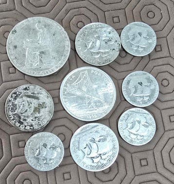 Portugal. Republic. Lote 9 moedas de prata (Zonder