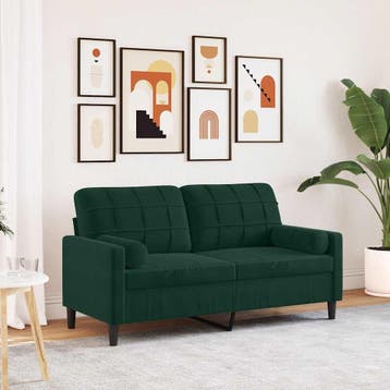 vidaXL Tweezitsbank / zetel met sierkussens 140 cm fluweel, Verzenden