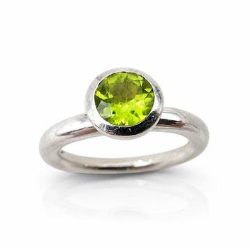 Zonder minimumprijs - Ring Zilver - Peridot (Gecertificeerd), Nieuw