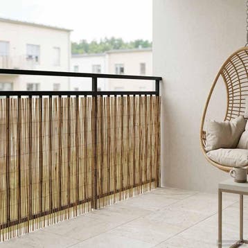 vidaXL Tuinhek Gecarboniseerd 1000 x 90 cm Riet, Tuin en Terras, Verzenden, Nieuw