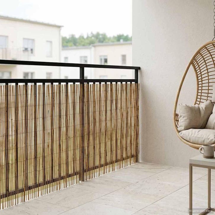 vidaXL Tuinhek Gecarboniseerd 1000 x 90 cm Riet, Tuin en Terras, Tuinhekken en Hekwerk, Nieuw, Verzenden