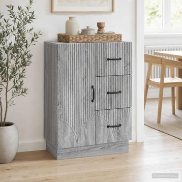 vidaXL Dressoir met lade Grijs sonoma 66 x 34,5 x 87 cm, Verzenden, Nieuw
