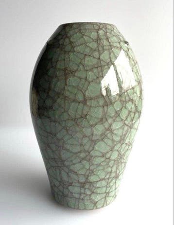 Vaas - Keramiek, Porselein - Japan - Craquelé-ijs Celadon