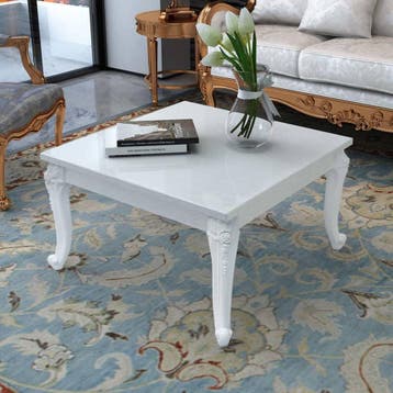vidaXL Salontafel 80x80x42 cm hoogglans wit, Huis en Inrichting, Tafels | Salontafels, Verzenden, Nieuw