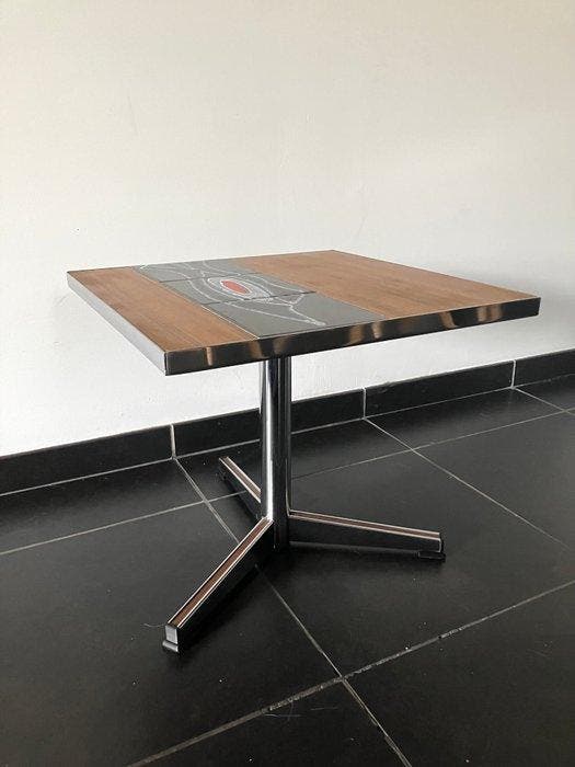 Bijzettafel - Keramiek, Hout, Verchroomd, Antiek en Kunst, Kunst | Designobjecten