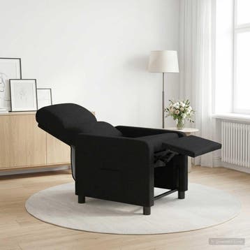 vidaXL Recliner Zwart Polyester, Verzenden, Nieuw