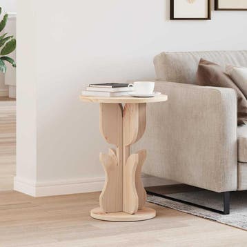 vidaXL Salontafel Naturel 39,5 x 39,5 x 53,5 cm Massief, Verzenden, Nieuw