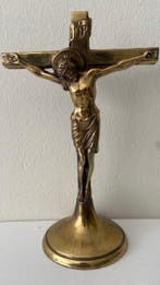 Kruis - Brons - 1950-1960 - Belgisch metalen kruisbeeld, Antiek en Kunst