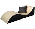 Relax sofa beige/grijs opvouwbaar | Retour Deal 40%!, Overige materialen, Verzenden, Minder dan 75 cm, 150 tot 200 cm