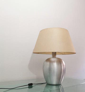 Tafellamp - Aluminium, Textiel - Design Italia 1970