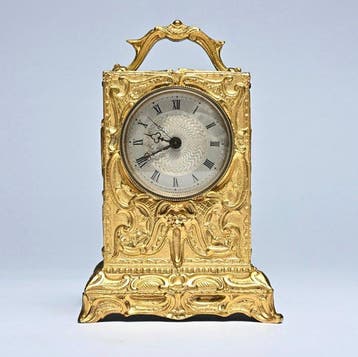 Reisklok - - Verguld brons - 1880-1920, Antiek en Kunst