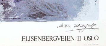 Marc Chagall - GALLERI RIIS - Années 1980, Antiek en Kunst, Kunst | Tekeningen en Fotografie