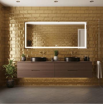 Wandtegel Terre Agostino Sub Oro Goud Metro Glans 7,5x15, Nieuw, Minder dan 20 cm, 10 m² of meer, Wandtegels