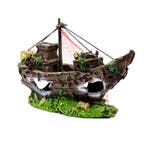 Gezonken boot met net / scheepswrak OS-191 - aquarium decora, Ophalen of Verzenden, Nieuw