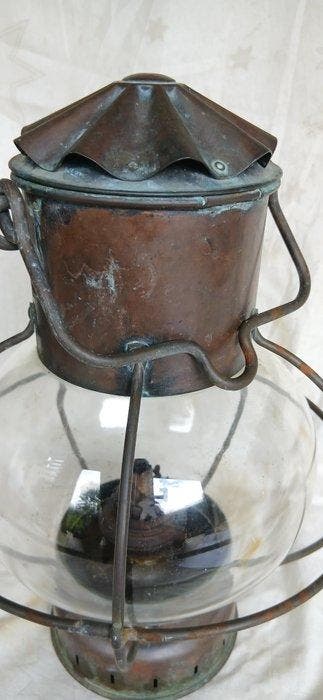 Ships lamp - Koper, Glas, Antiek en Kunst