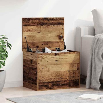 vidaXL Opslagdoos Oud hout 60 x 42 x 46 cm Bewerkt hout, Verzenden