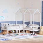 vidaXL Kinderbed met huisje en bankje massief grenenhout wit, Verzenden, Nieuw