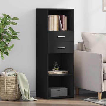 vidaXL Hoge kast 40x42,5x124 cm bewerkt hout zwart, Huis en Inrichting, Verzenden, Nieuw