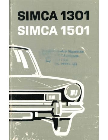 1971 SIMCA 1301 | 1501 INSTRUCTIEBOEKJE NEDERLANDS