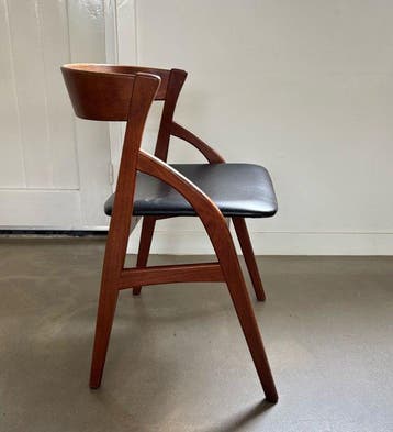 Dyrlund - Chaise - Teck, Cuir synthétique