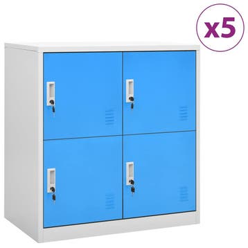 vidaXL Lockerkasten 5 st 90x45x92,5 cm staal lichtgrijs en, Verzenden