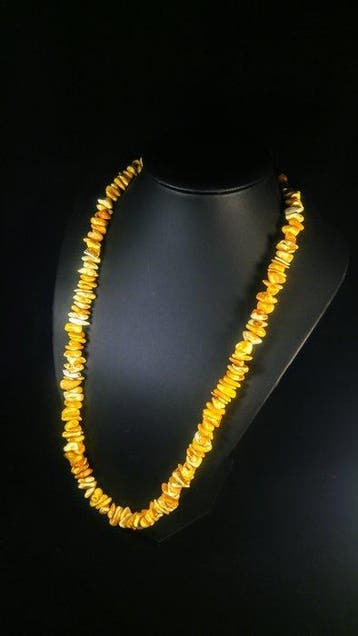 Rare Royal White - Ambre baltique paysage - Collier - Ambre