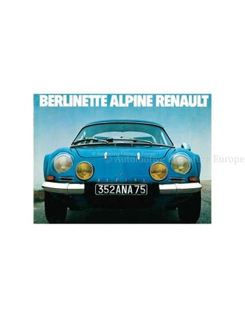 1977 ALPINE BERLINETTE BROCHURE NEDERLANDS