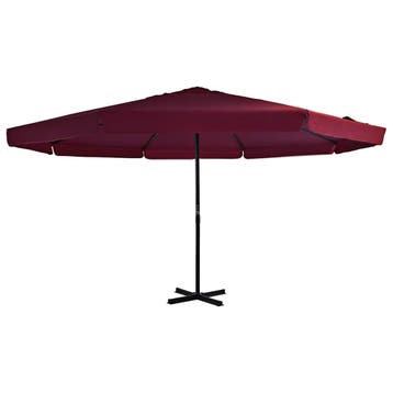 vidaXL Parasol met aluminium paal 500 cm bordeauxrood, Verzenden, Nieuw