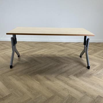 Kembo verstelbaar bureau 160x80 cm, ahorn - grijs