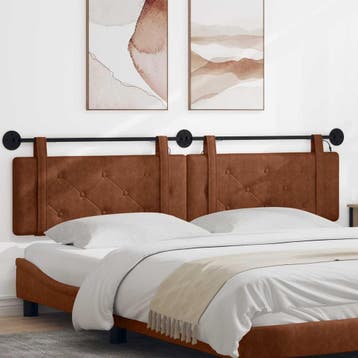vidaXL Hangend hoofdbord Bruin Antiek PU, Verzenden