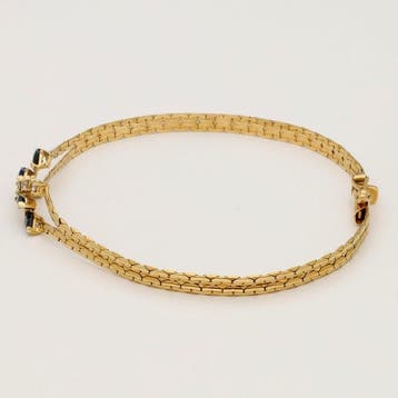 Armband - 18 karaat Geel goud Saffier - Diamant