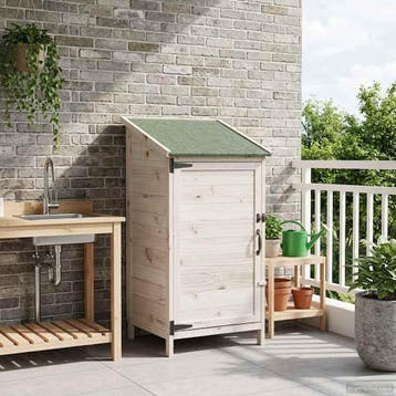 vidaXL Tuin Shed met dak Wit 59 x 56 x 113,5 cm Massief, Verzenden