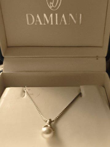 Damiani - Collier avec pendentif - 18 carats Or blanc Perle