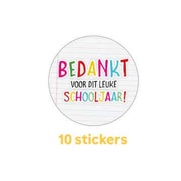 10x Bedankt voor dit leuke schooljaar - juf - meester - v..., Verzenden, Nieuw, Meerdere stickers
