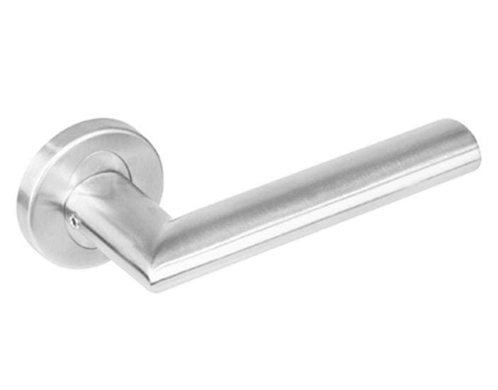 Intersteel deurkruk Girona op rond rozet RVS, Doe-het-zelf en Bouw, Hang- en Sluitwerk, Ophalen of Verzenden