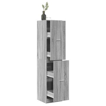 vidaXL Apothekerskast 40x41x174,5 cm bewerkt hout grijs, Huis en Inrichting, Verzenden, Nieuw