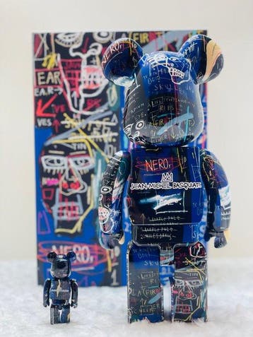 Medicom Toy - BE@RBRICK 400% & 100% Jean-Michel Basquiat #7, Antiek en Kunst