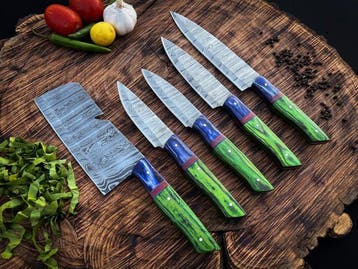 Keukenmes - Kitchen knife set - CA64 - Staal, Hout,