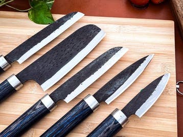 Keukenmes - Kitchen knife set - 732 - Staal, Hout,, Antiek en Kunst