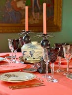 Elegant oranje tafelkleed voor grote tafels. - Tafelkleed -