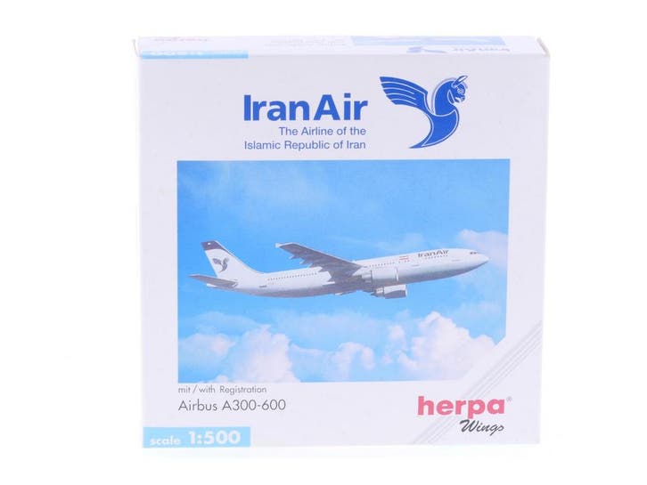Schaal 1:500 Herpa 501927 Iran Air Airbus A300-600 Reg. E..., Hobby en Vrije tijd, Modelbouw | Vliegtuigen en Helikopters, Gebruikt