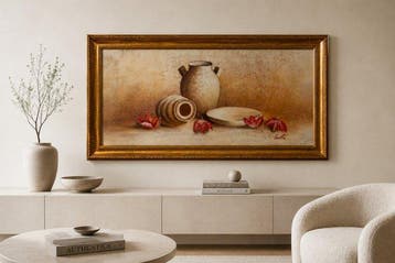 Rossitez (XX) - Large Modernist Still Life with Ceramic
