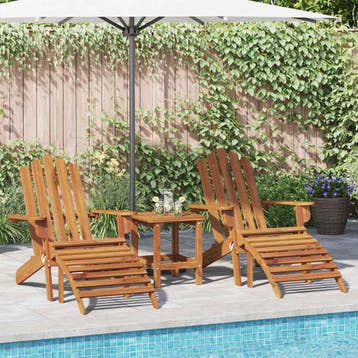 vidaXL Tuinstoelen Adirondack 2 st met voetensteunen, Tuin en Terras, Verzenden, Nieuw