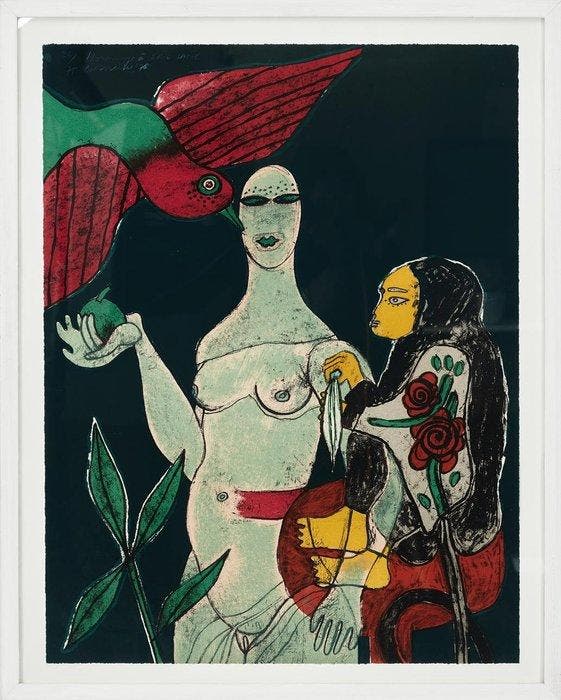 Corneille (1922-2010) - Hommage à Eric Satie, Antiek en Kunst, Antiek | Overige Antiek