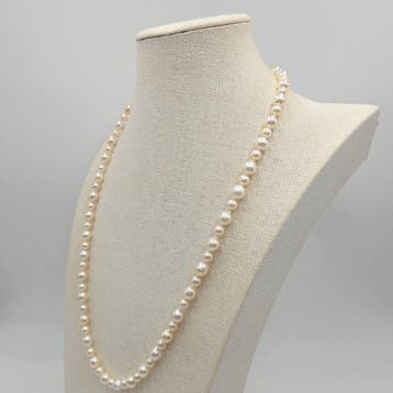Halsketting Zilver Parel - Akoya 8,5 mm 26 inch, Nieuw