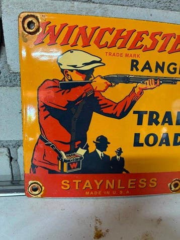 Winchester Ranger Trap Load Staynless emaille reclamebord –