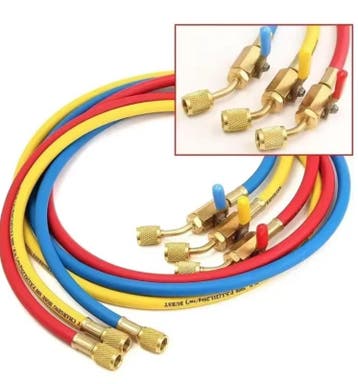 Slangenset 150 cm met kogel afsluiters voor manometer 1/4..., Verzenden, Nieuw