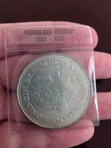 Nederland. Juliana. 1, 2 1/2, 10 Gulden 1955/1970, Lot van 4