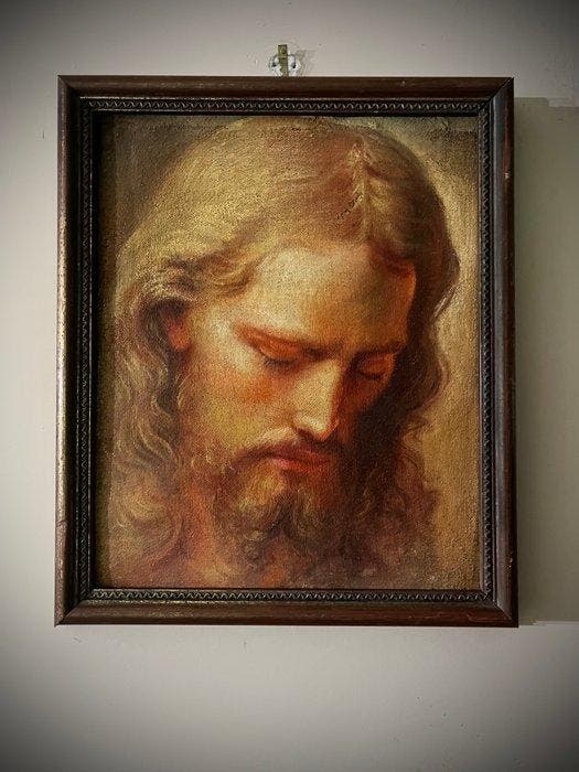 Italiaanse school (XX) - Volto di Cristo in Raccoglimento, Antiek en Kunst, Kunst | Schilderijen | Klassiek