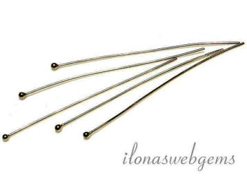 Vermeil nietstift met bolletje Ca. 60x0.6mm, Hobby & Loisirs créatifs, Fabrication de Perles & Bijoux, Verzenden, Overige typen